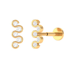 Diamond Zig Zag Bubble Crawler Earring