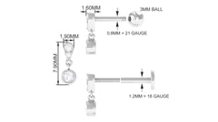 Diamond Cartilage Drop Earring