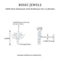 Diamond Lotus Cartilage Earring