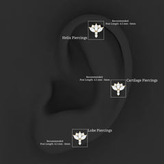 Diamond Lotus Cartilage Earring