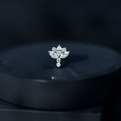 Diamond Lotus Cartilage Earring