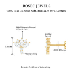 Diamond Lotus Cartilage Earring