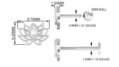 Marquise Diamond Lotus Cartilage Earring for Her