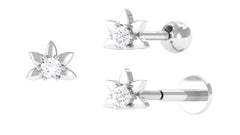 Diamond Floral Earring for Tragus Piercing