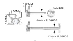 Diamond Floral Earring for Tragus Piercing