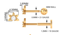 Diamond Floral Earring for Tragus Piercing