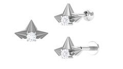Minimalist Diamond Floral Earring for Cartilage Piercing