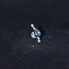 London Blue Topaz Ear Crawler Earring with Diamond