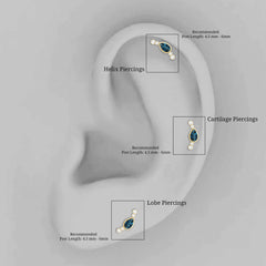 London Blue Topaz Ear Crawler Earring with Diamond
