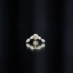 Certified Moissanite Curved Helix Earring for Her