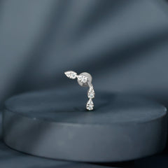 Certified Moissanite Curved Helix Earring for Her