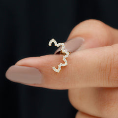 Certified Moissanite Designer Earring for Cartilage Piercing