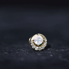 Real Ethiopian Opal Circle Cartilage Earring