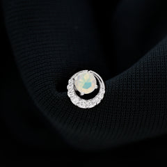 Real Ethiopian Opal Circle Cartilage Earring