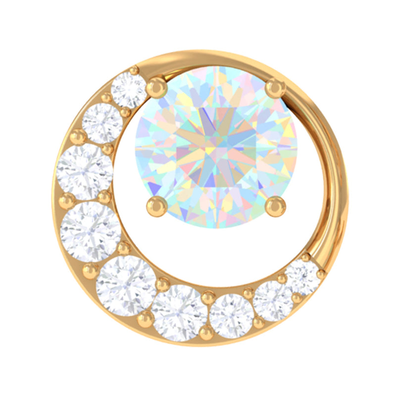 Real Ethiopian Opal Circle Cartilage Earring