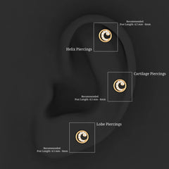 Real Diamond Circle Earring for Cartilage Piercing