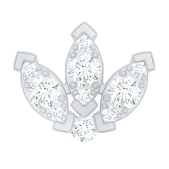 Exquisite Diamond Lotus Flower Earring for Helix Piercing