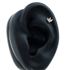 Exquisite Diamond Lotus Flower Earring for Helix Piercing