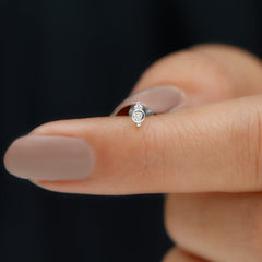 Dainty Diamond Beaded Conch Earring