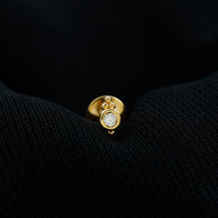 Dainty Diamond Beaded Conch Earring