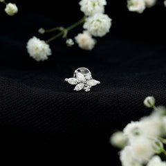 Marquise and Round Moissanite Cluster Floral Earring