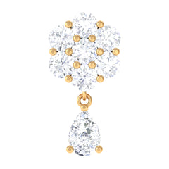 Moissanite Floral Drop Earring for Helix Piercing