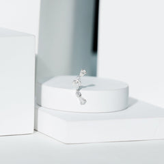Certified Moissanite Curved Crawler Earring for Helix Piercing