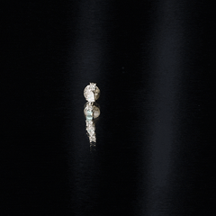 Natural Three Diamond Cartilage Earring with Flat Back