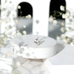 Natural Three Diamond Cartilage Earring with Flat Back
