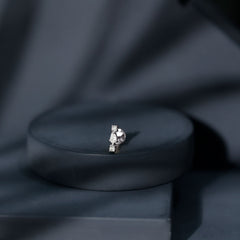 Natural Three Diamond Cartilage Earring with Flat Back