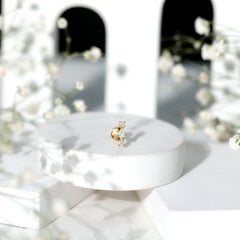 Natural Three Diamond Cartilage Earring with Flat Back