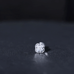 Moissanite Cluster Clover Earring for Helix Piercing