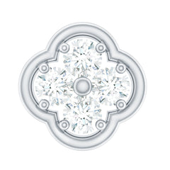 Moissanite Cluster Clover Earring for Helix Piercing