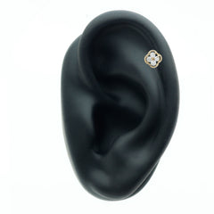 Moissanite Cluster Clover Earring for Helix Piercing