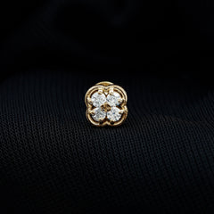Moissanite Cluster Clover Earring for Helix Piercing