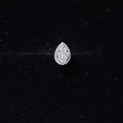 Real Diamond Teardrop Helix Earring with Twisted Rope Frame