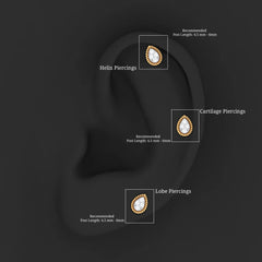 Real Diamond Teardrop Helix Earring with Twisted Rope Frame
