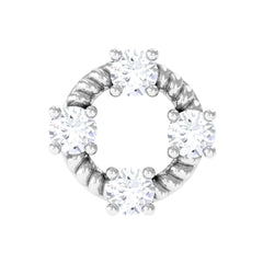 Moissanite Gold Twisted Rope Circle Earring