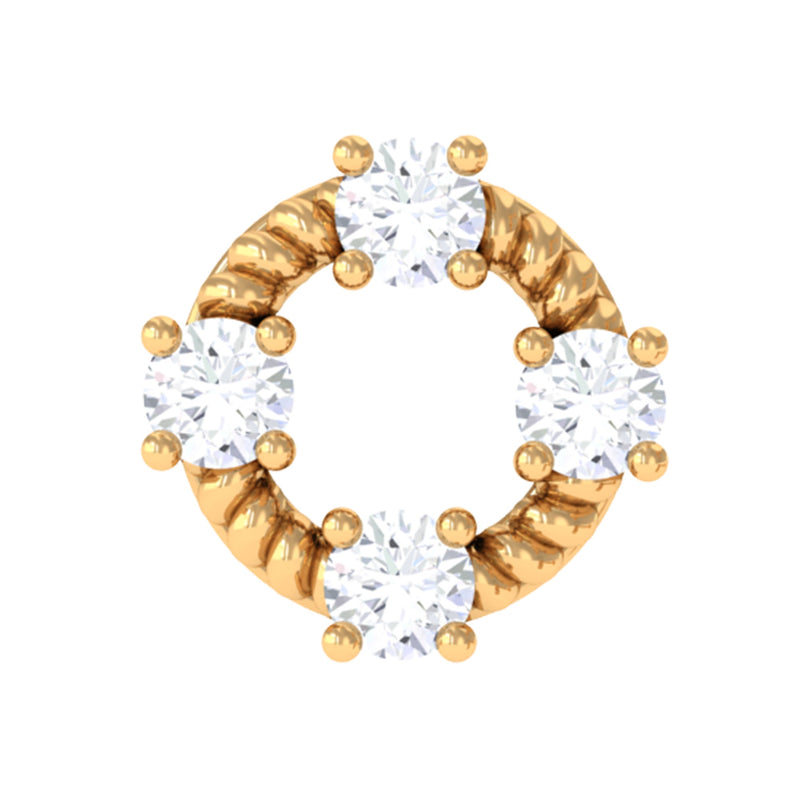 Moissanite Gold Twisted Rope Circle Earring