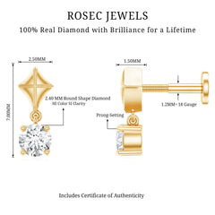 Diamond Dangling Earring for Helix Piercing