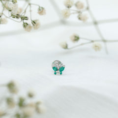 Natural Emerald Butterfly Earring for Cartilage Piercing