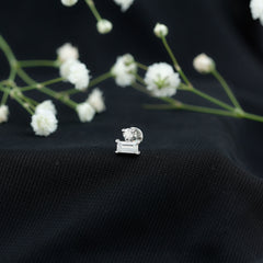 Baguette and Round Cut Moissanite Tragus Earring