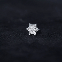 Round Moissanite Star Earring for Cartilage Piercing