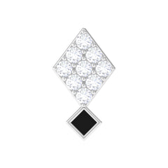 Genuine Diamond and Black Enamel Unique Helix Earring