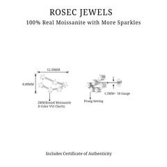Certified Moissanite Capricorn Zodiac Ear Crawler Earring