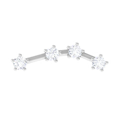 Moissanite Ear Climber Aquarius Earring