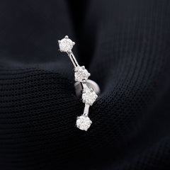 Moissanite Ear Climber Aquarius Earring