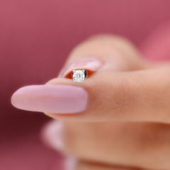 Dainty Moissanite Solitaire Conch Earring