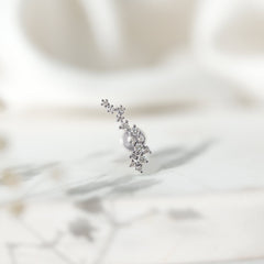 Certified Moissanite Cluster Crawler Earring For Her