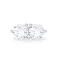 Minimalist Moissanite 2 Stone Earring for Tragus Piercing